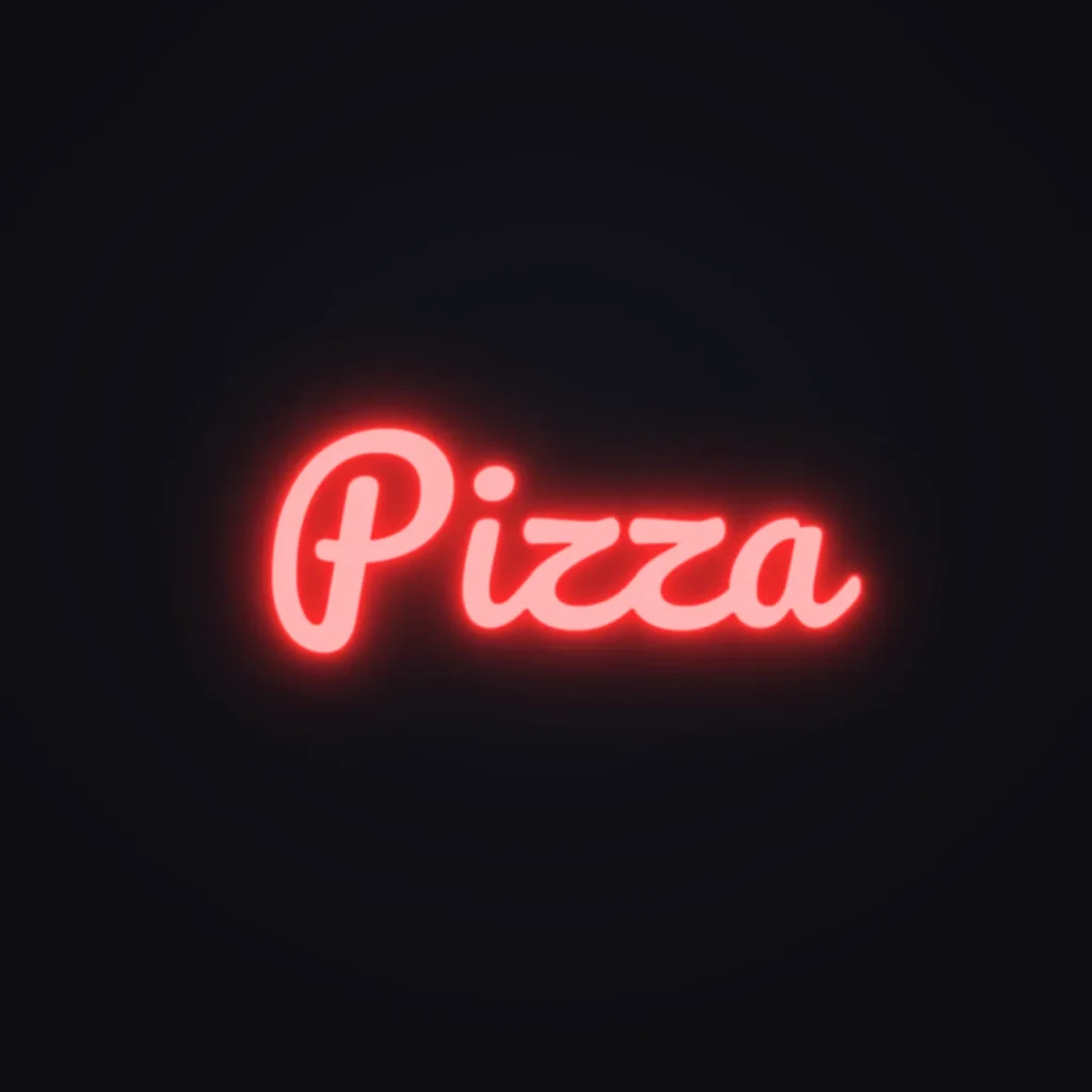 Pizza Neon Sign — Red LED neon (design render)