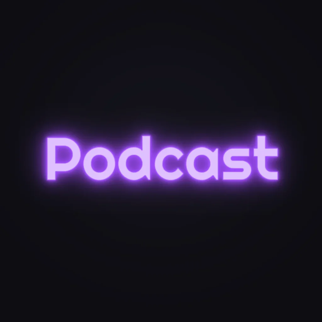 Podcast Neon Sign — Purple LED neon (design render)