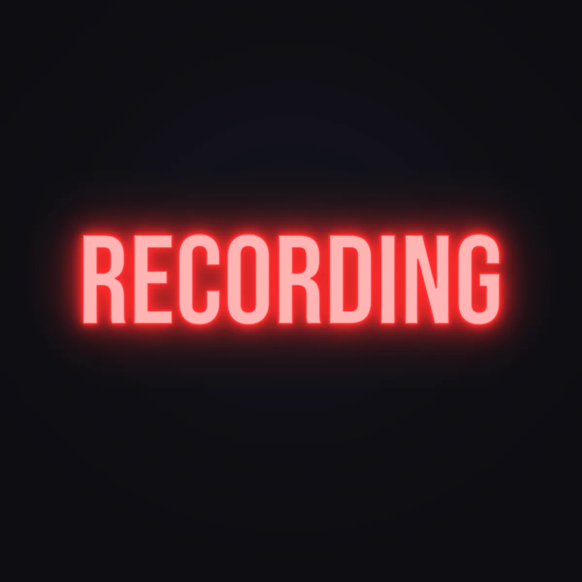 RECORDING Neon Sign — Red LED neon (design render)