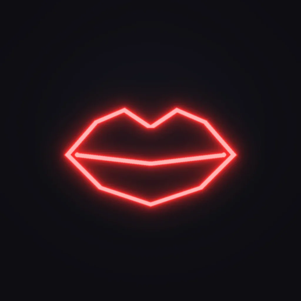Red Lips Neon Sign — Red LED neon (design render)