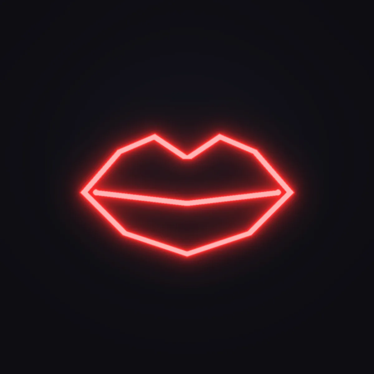 Red Lips Neon Sign — Red LED neon (design render)