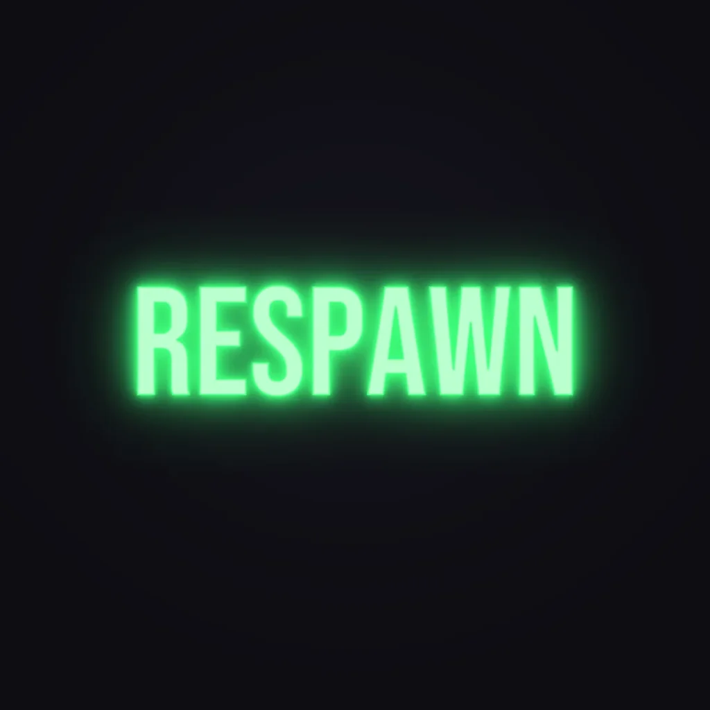 RESPAWN Neon Sign — Green LED neon (design render)