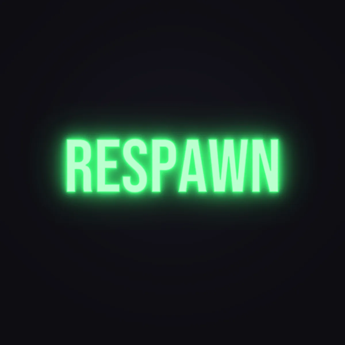 RESPAWN Neon Sign — Green LED neon (design render)