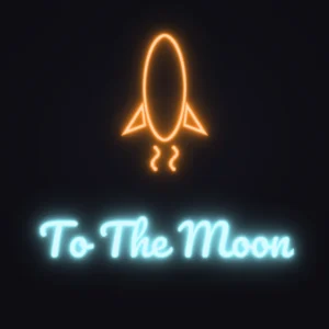 Rocket Neon Sign — Ice Blue LED neon (design render)