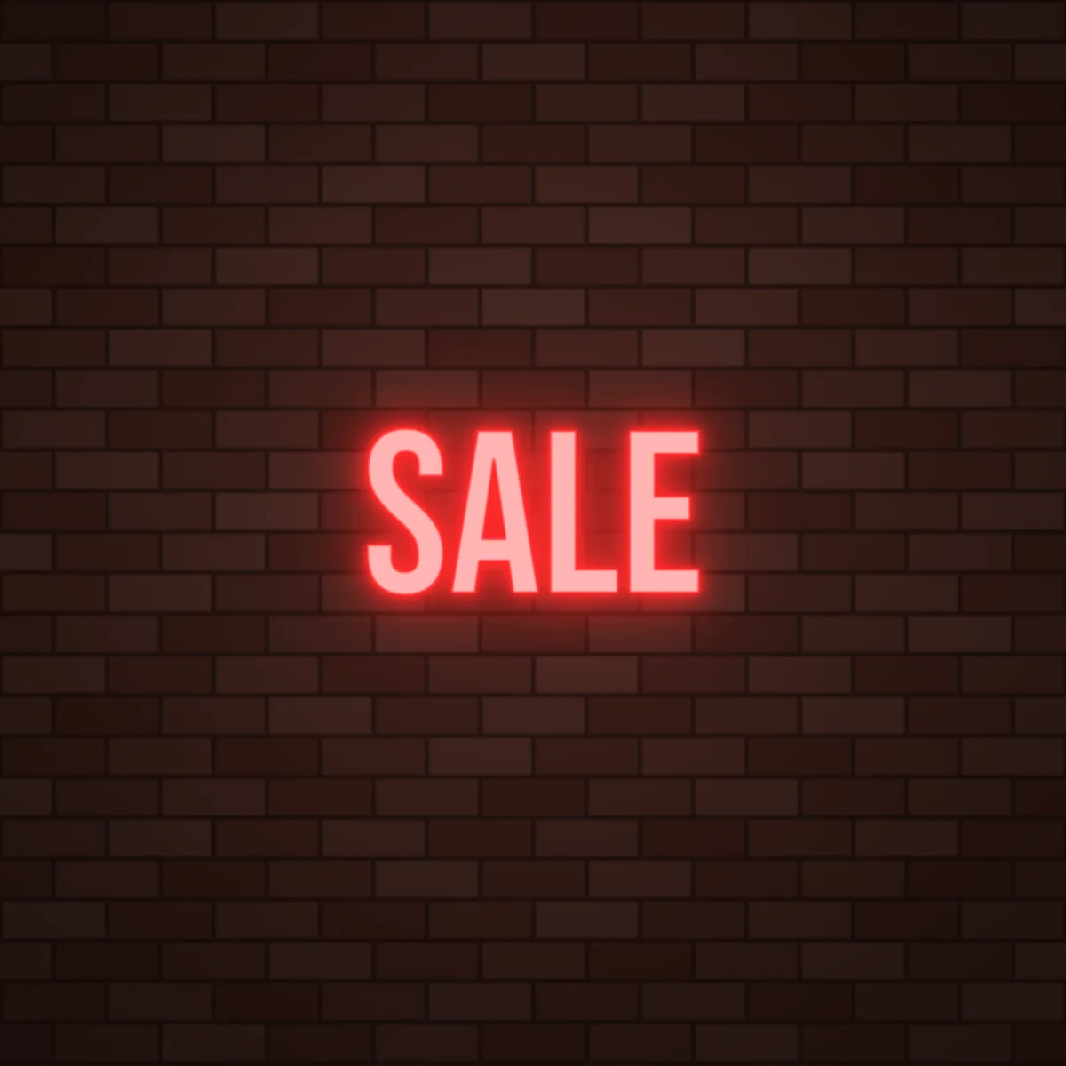 SALE Neon Sign on a brick wall (design render)