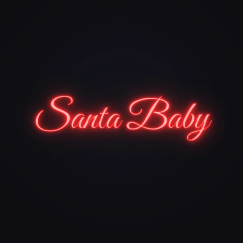 Santa Baby Neon Sign — Red LED neon (design render)