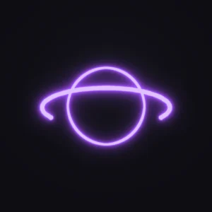 Saturn Planet Neon Sign — Purple LED neon (design render)