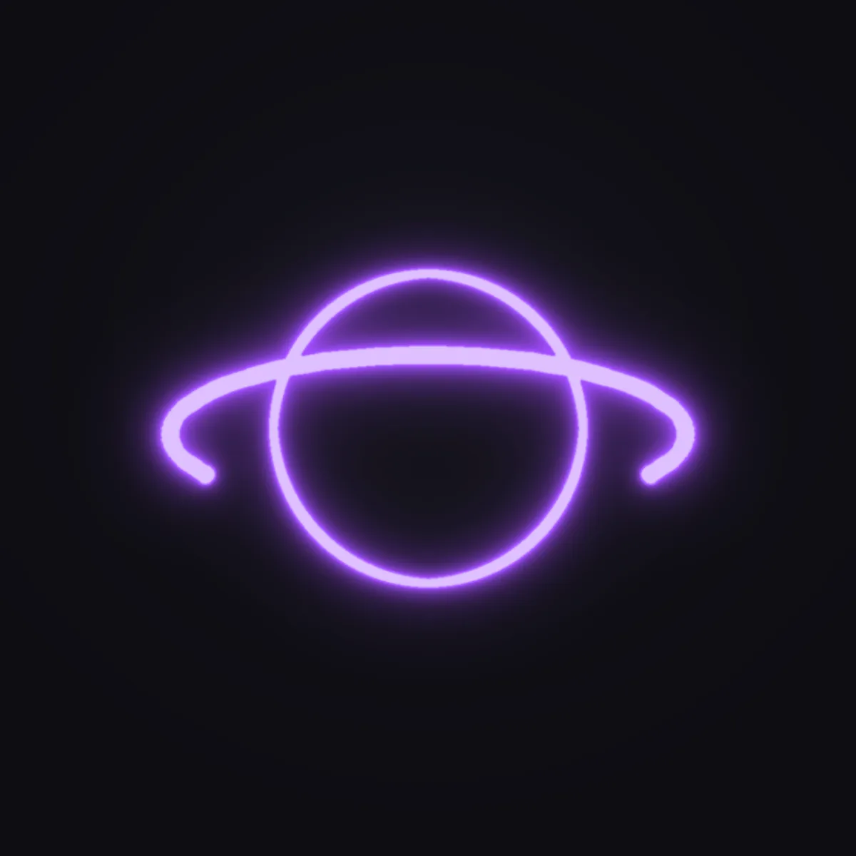 Saturn Planet Neon Sign — Purple LED neon (design render)