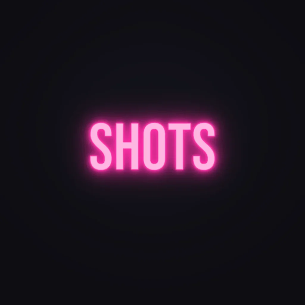 SHOTS Neon Sign — Hot Pink LED neon (design render)