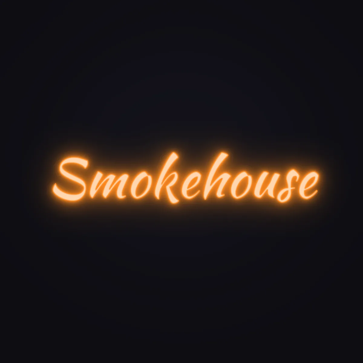 Smokehouse Neon Sign — Orange LED neon (design render)