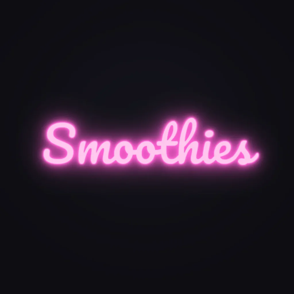 Smoothies Neon Sign — Pink LED neon (design render)