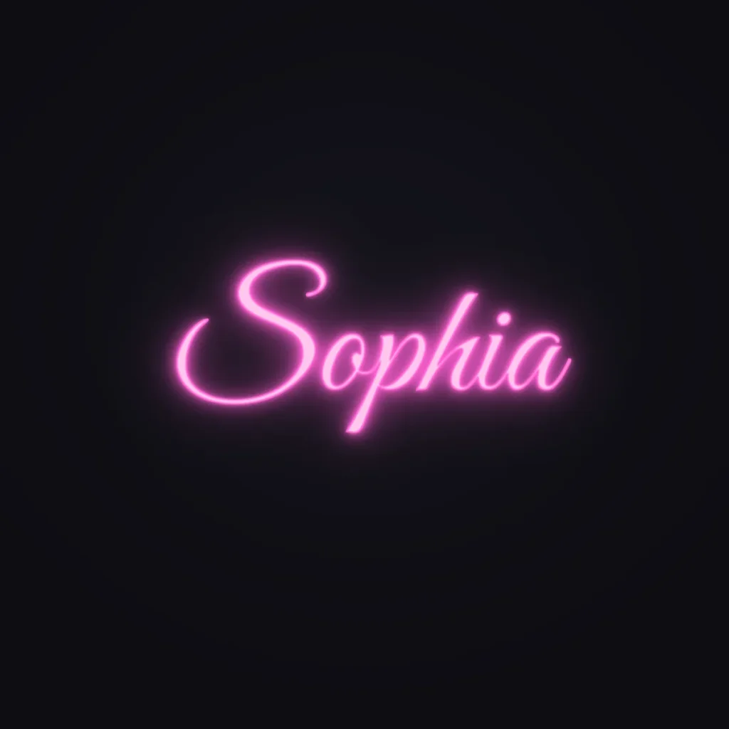Sophia Neon Sign — Pink LED neon (design render)