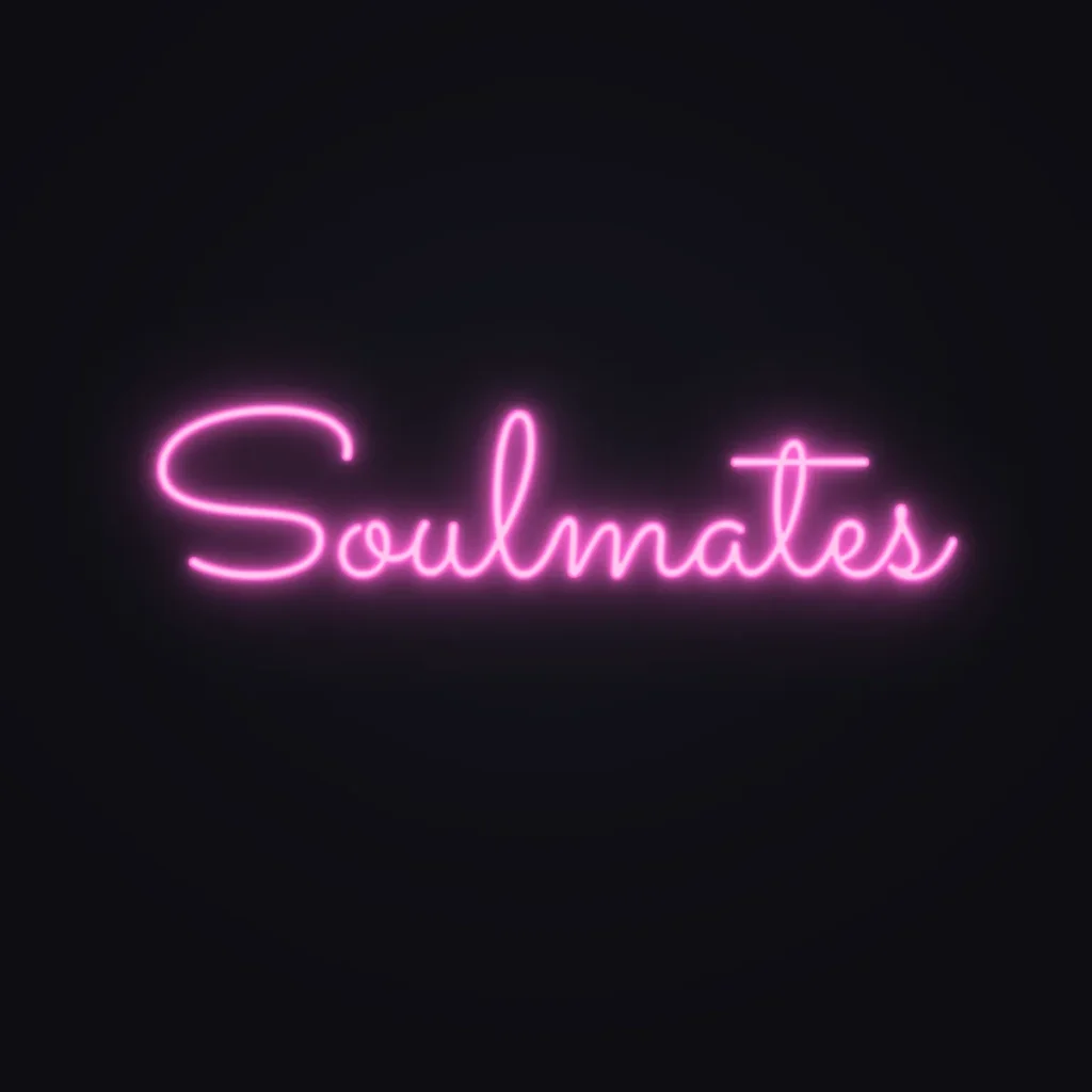 Soulmates Neon Sign — Pink LED neon (design render)