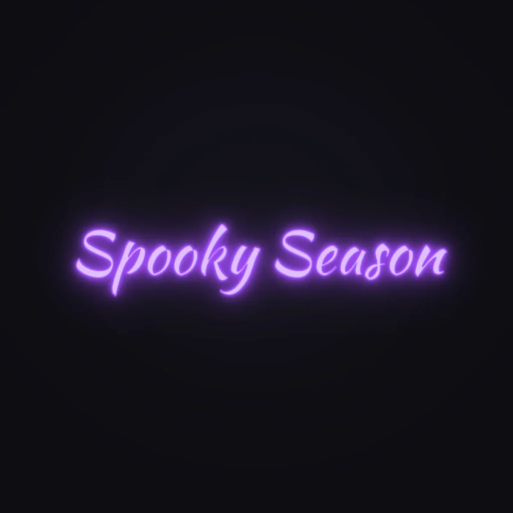 Spooky Season Neon Sign — Purple LED neon (design render)
