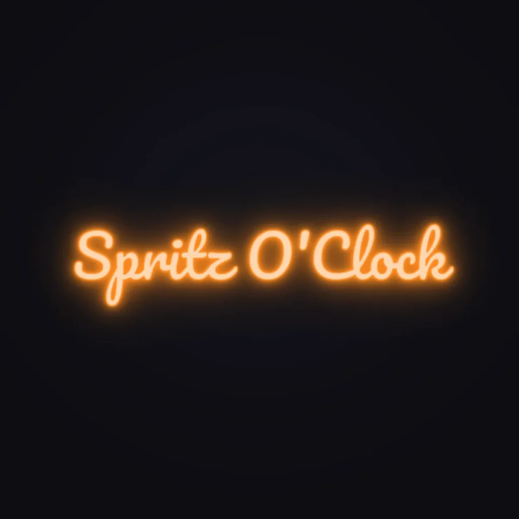 Spritz O'Clock Neon Sign — Orange LED neon (design render)