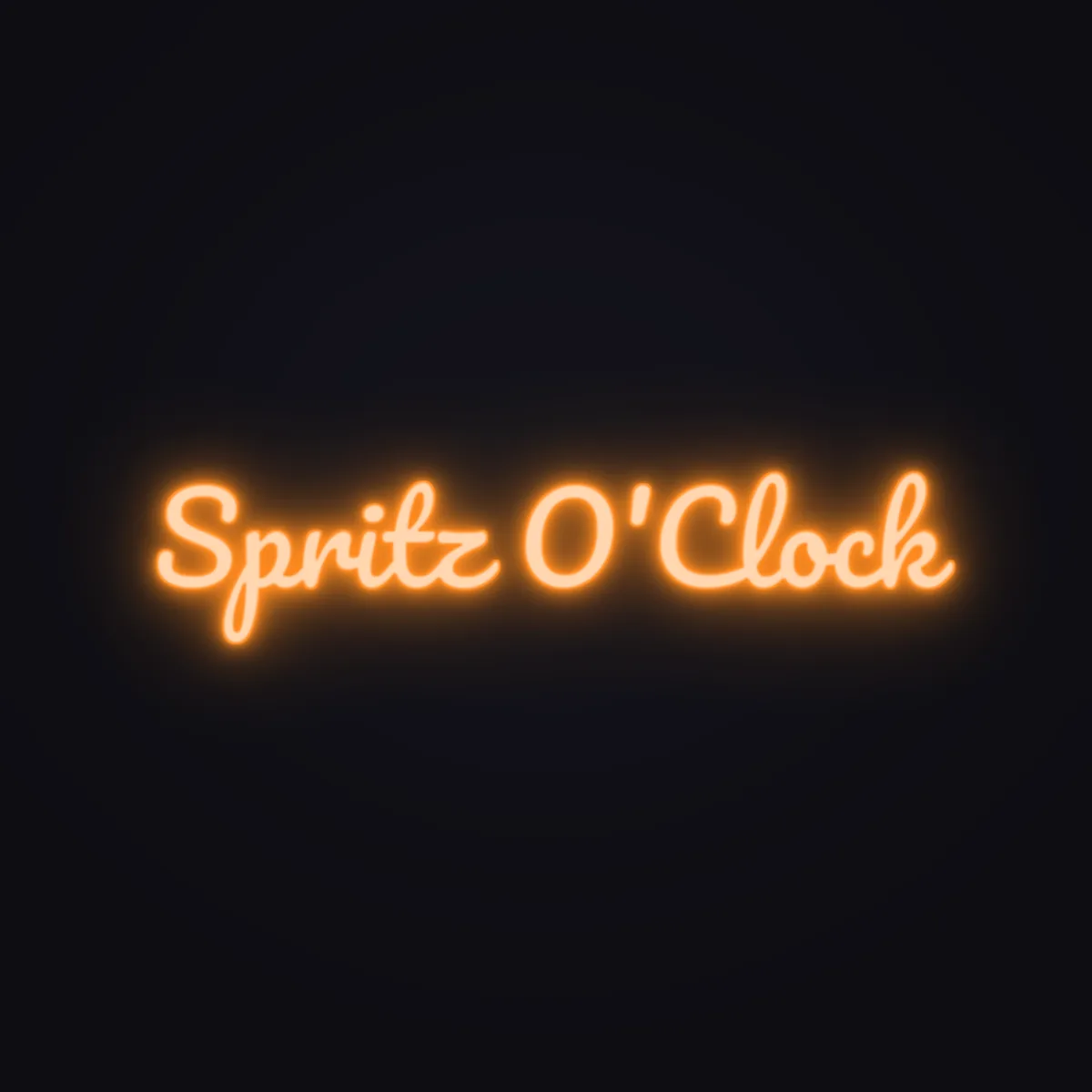 Spritz O'Clock Neon Sign — Orange LED neon (design render)