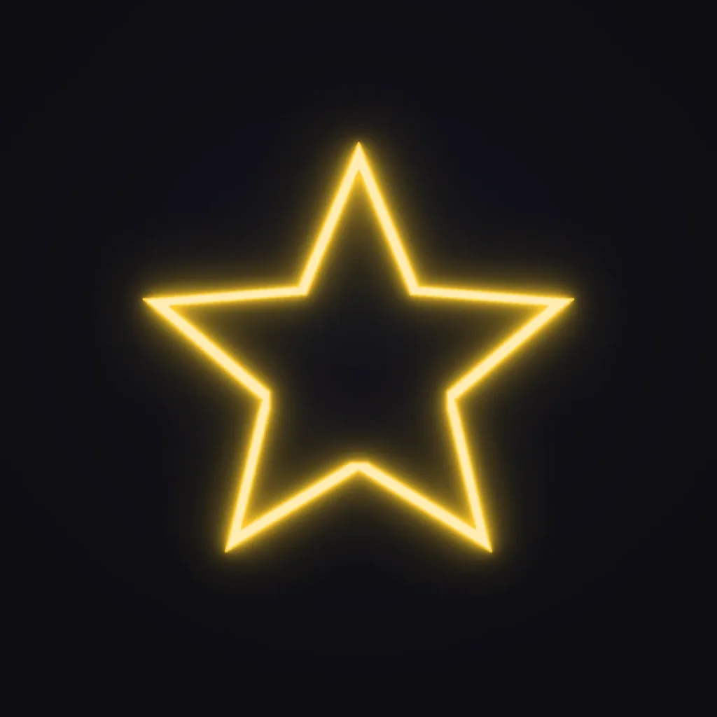 Star Neon Sign — Golden Yellow LED neon (design render)