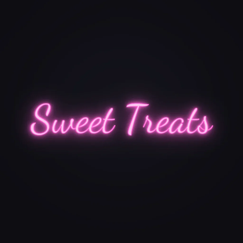 Sweet Treats Neon Sign — Pink LED neon (design render)