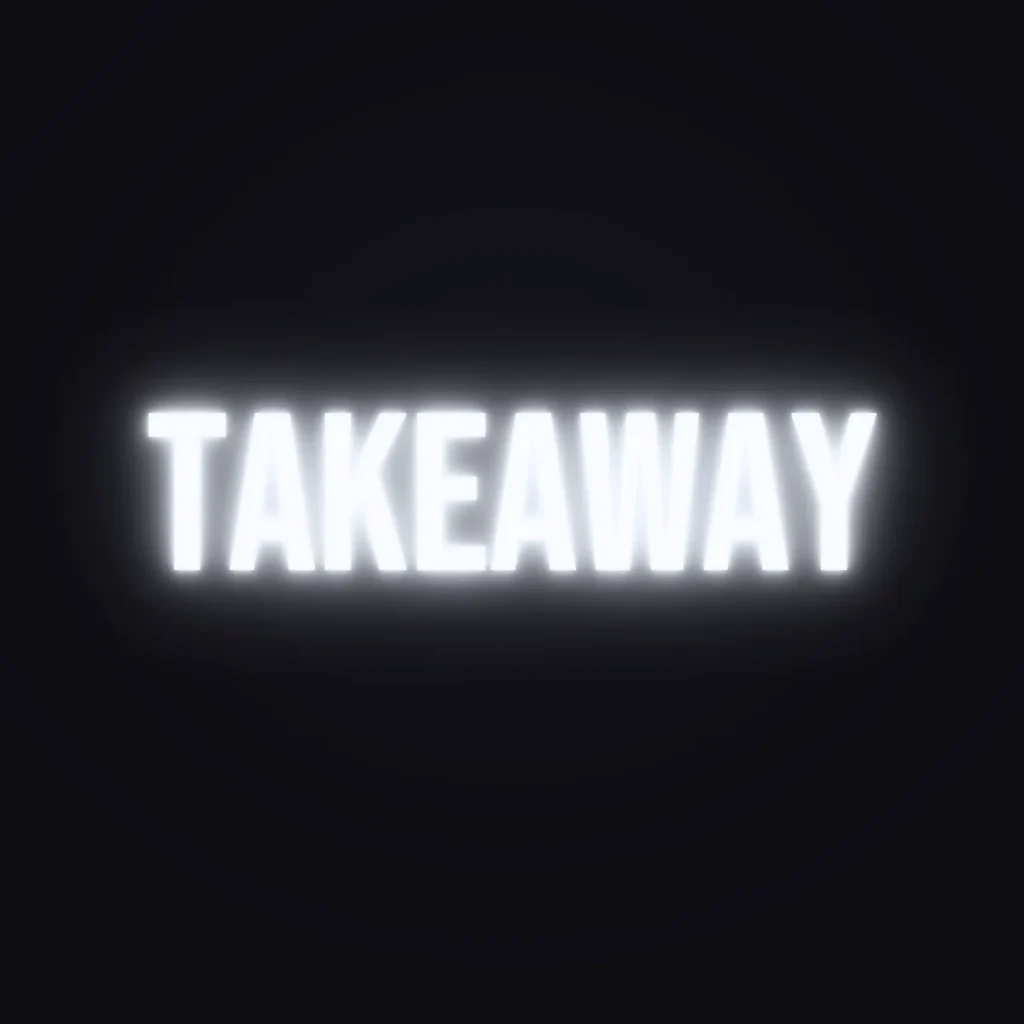 Takeaway Neon Sign — White LED neon (design render)