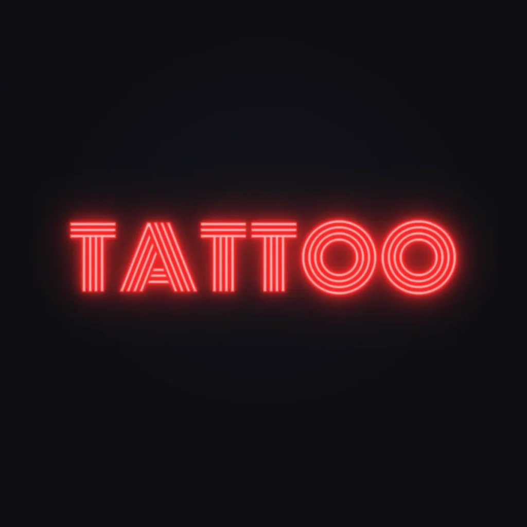 TATTOO Neon Sign — Red LED neon (design render)