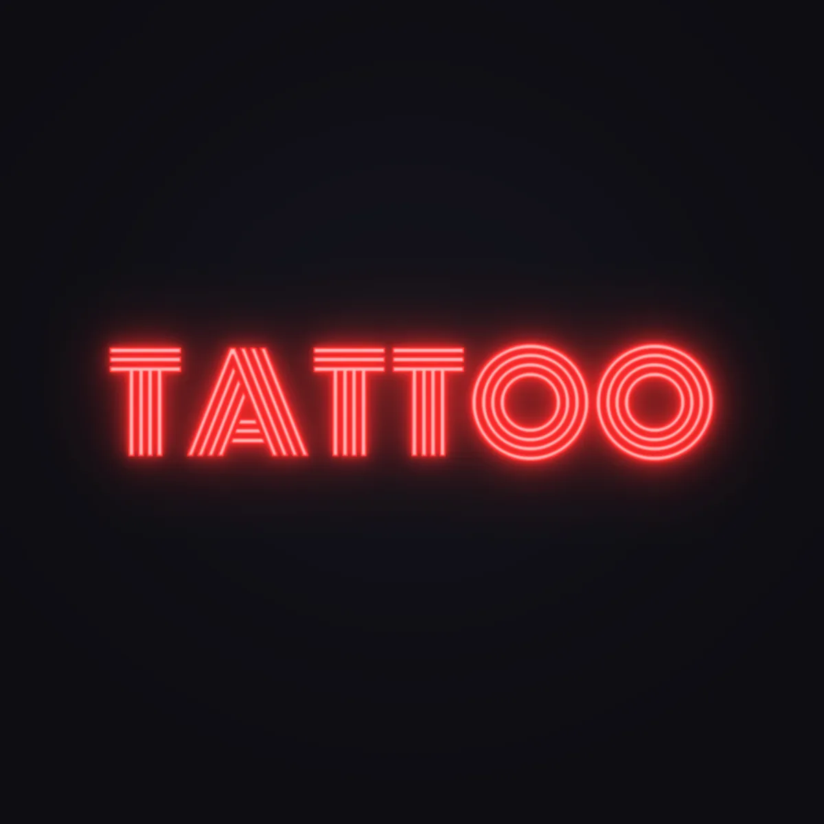 TATTOO Neon Sign — Red LED neon (design render)