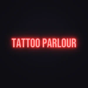 Tattoo Parlour Neon Sign — Red LED neon (design render)