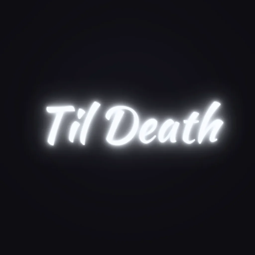 Til Death Neon Sign — White LED neon (design render)