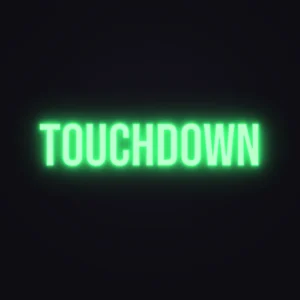 Touchdown Neon Sign — Green LED neon (design render)