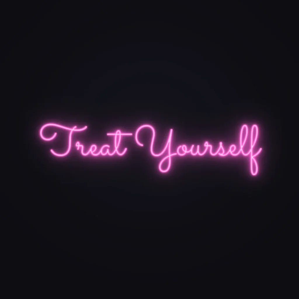 Treat Yourself Neon Sign — Pink LED neon (design render)