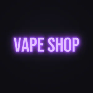 Vape Shop Neon Sign — Purple LED neon (design render)