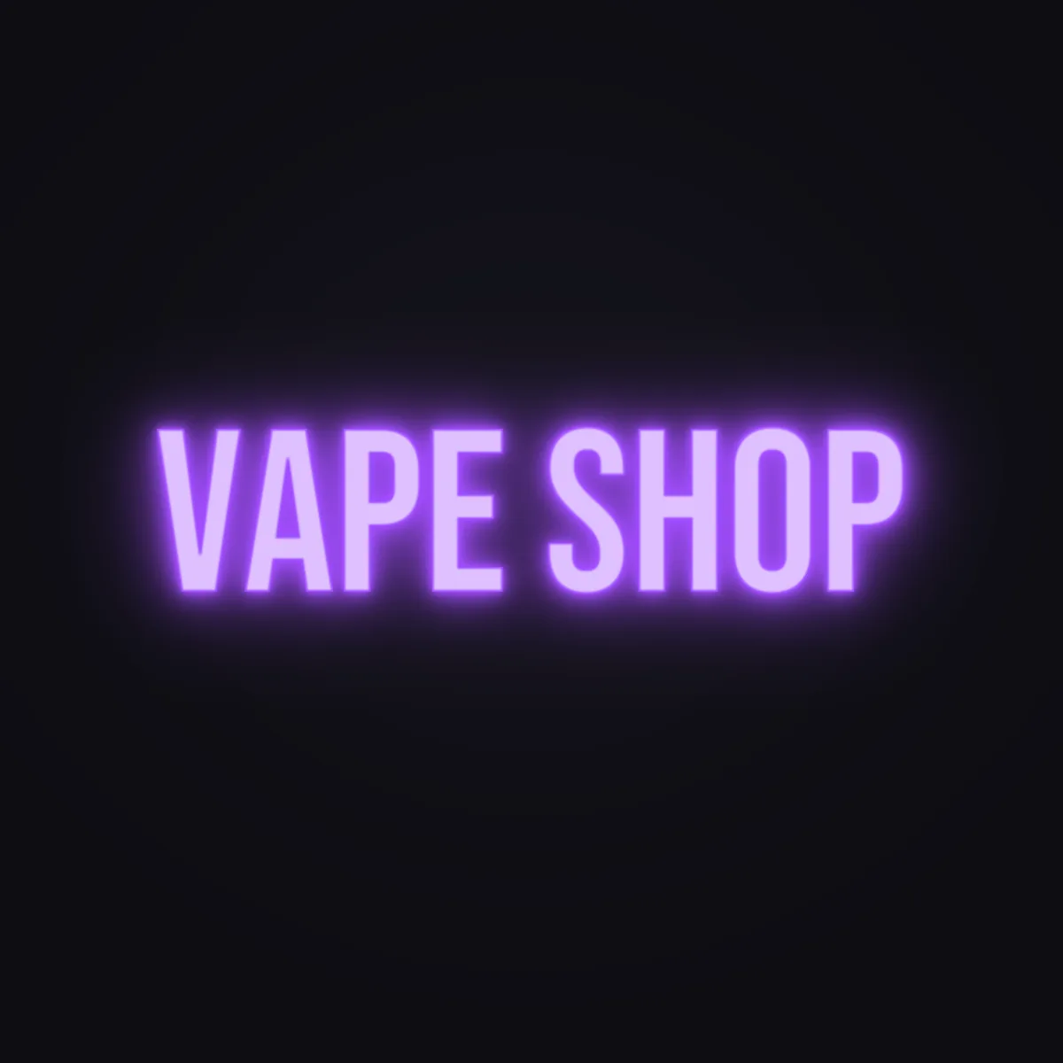 Vape Shop Neon Sign — Purple LED neon (design render)