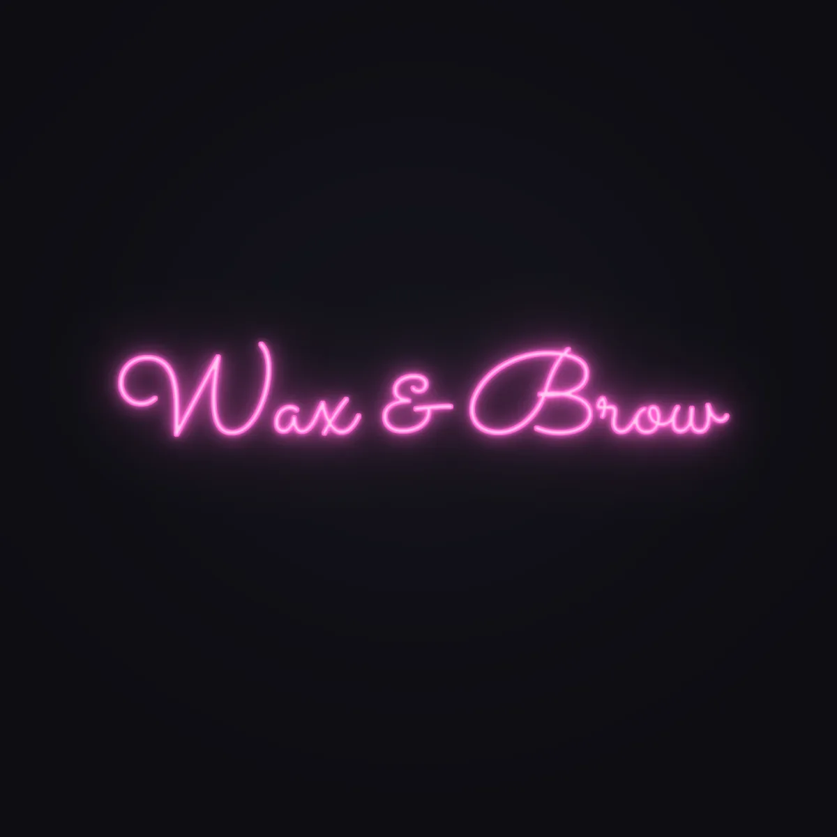 Wax & Brow Neon Sign — Pink LED neon (design render)
