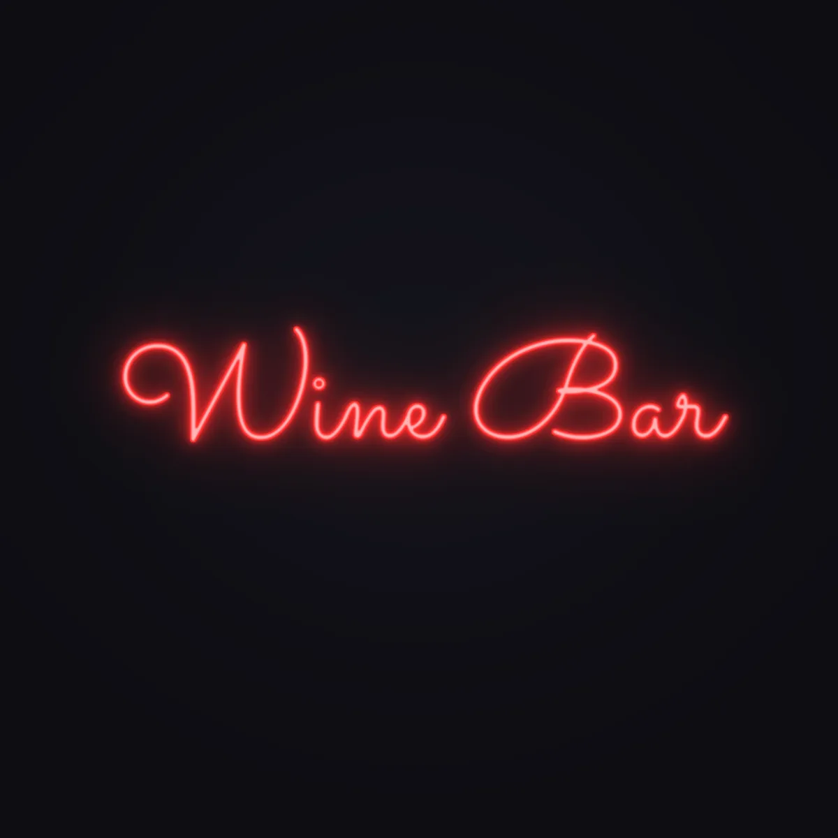 Wine Bar Neon Sign — Red LED neon (design render)