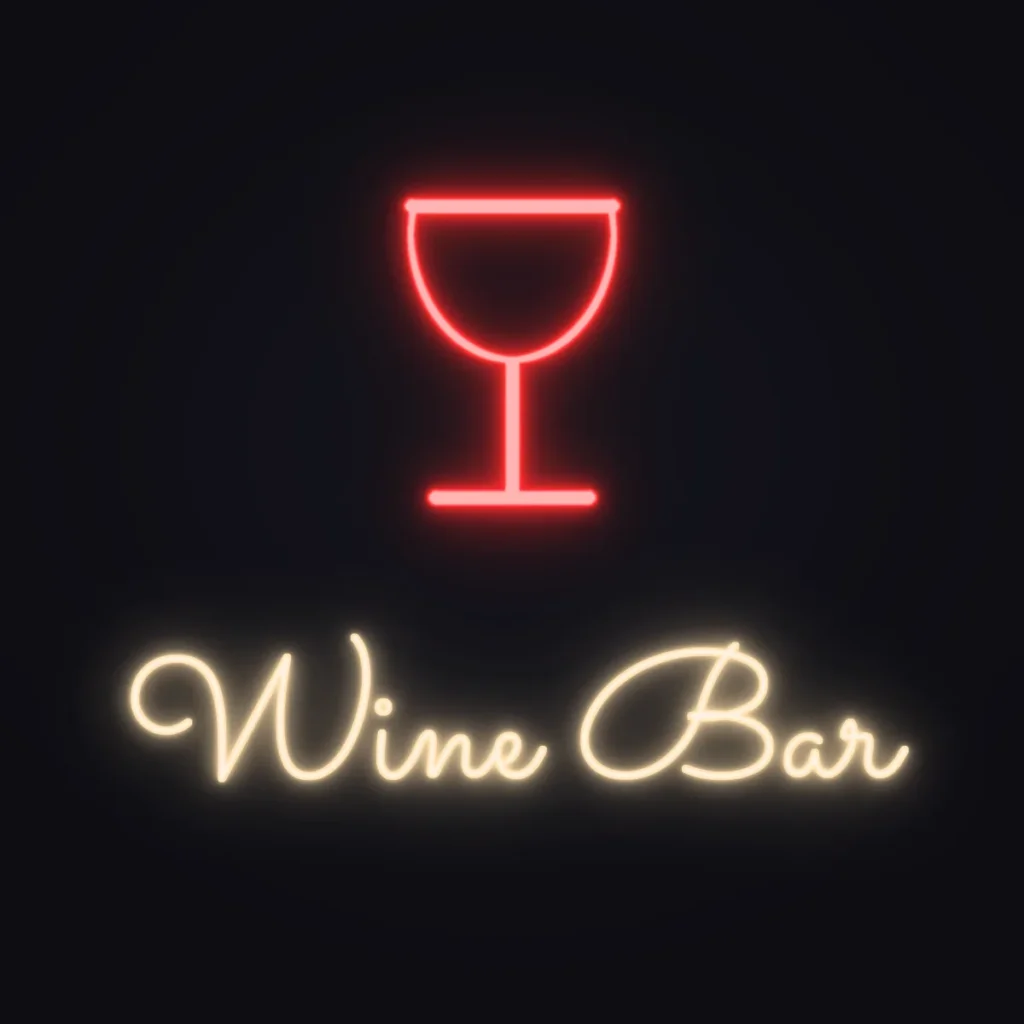 Wine Glass Neon Sign — Warm White LED neon (design render)