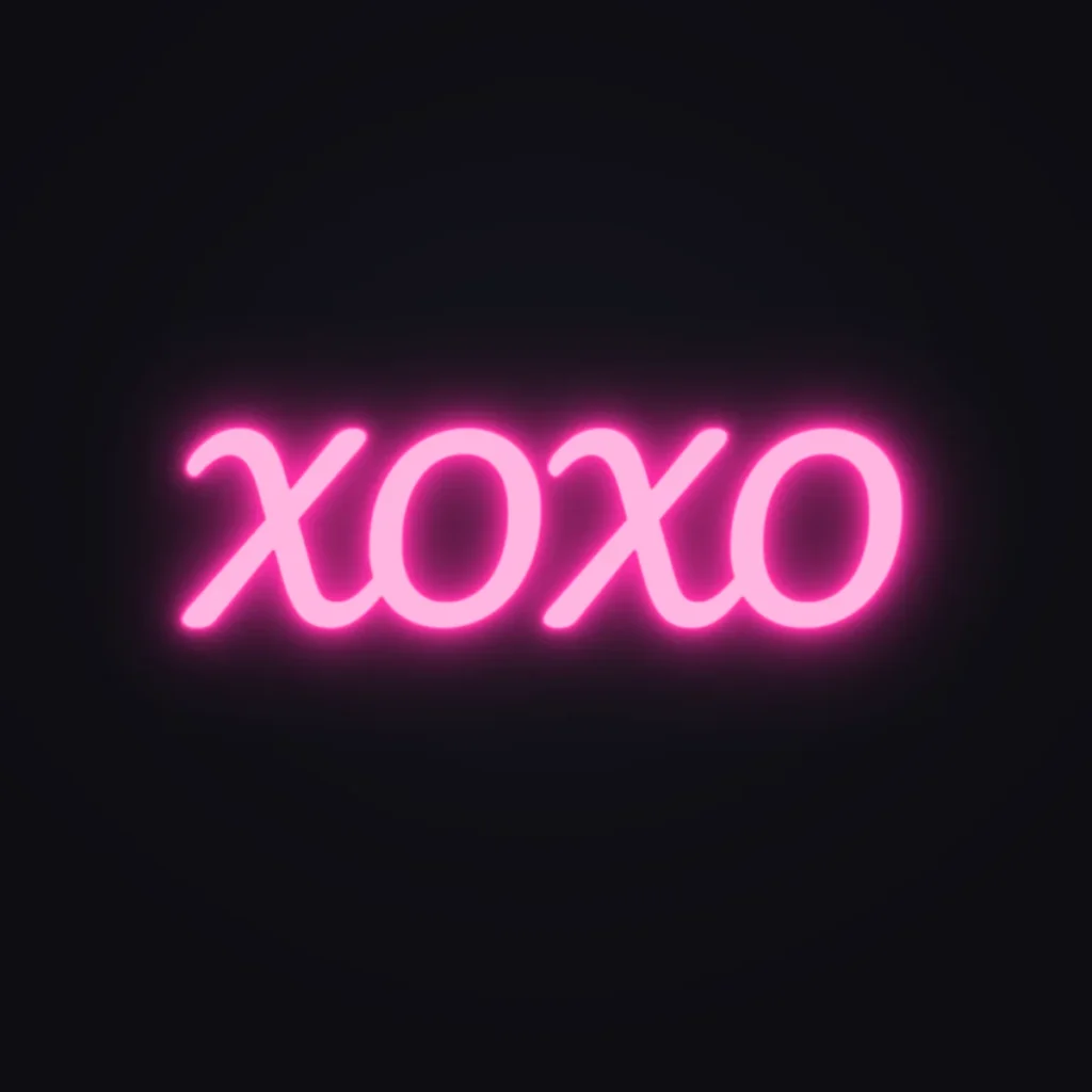 XOXO Neon Sign — Hot Pink LED neon (design render)