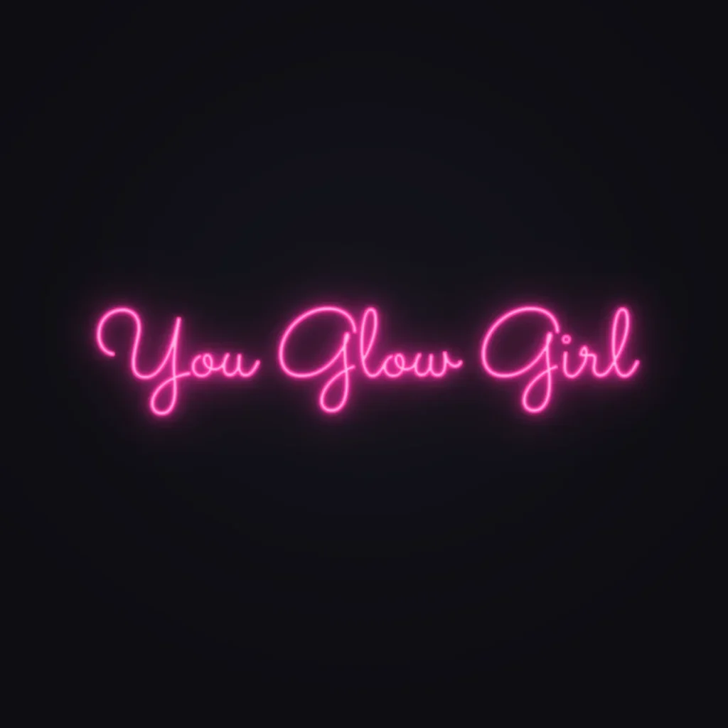 You Glow Girl Neon Sign — Hot Pink LED neon (design render)